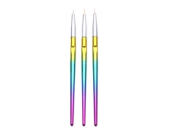 Juego De 3 Bolígrafos Para Dibujar En Uñas Con Pincel De Aluminio Para Manicura Y Salones De Belleza.