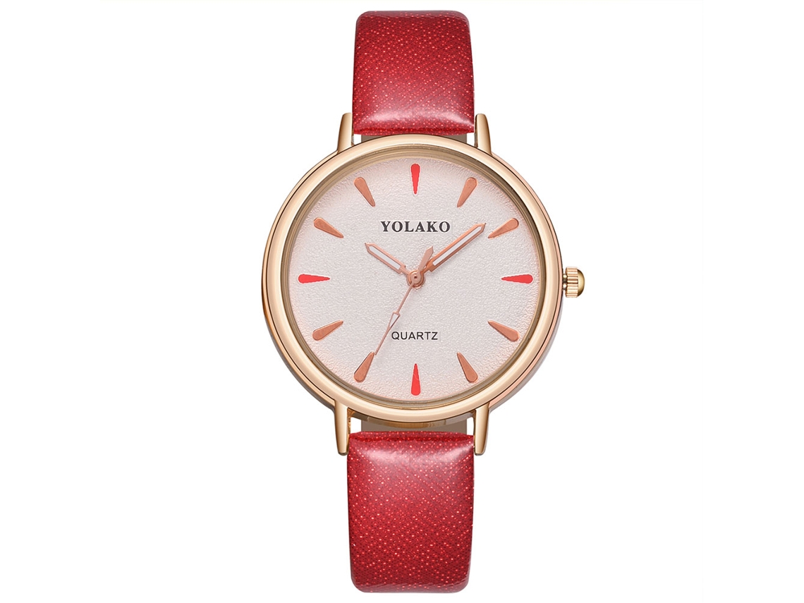 Reloj De Pulsera Sencillo Estilo Vansvar Para Mujer Con Correa De Pu Y Esfera Pequeña Rosa.