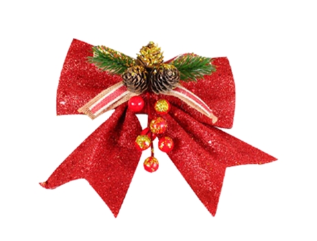 Lazos decorativos navideños para guirnalda, árbol de Navidad Treetopper, rojo