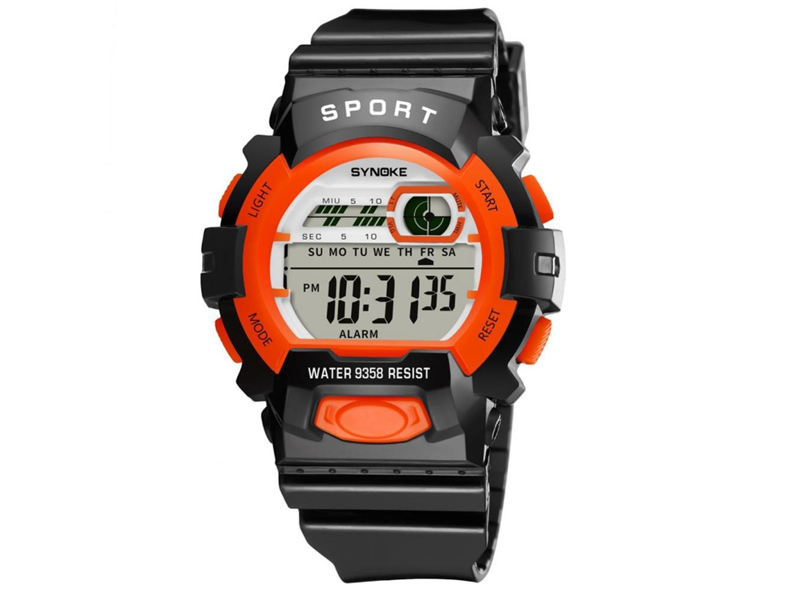 Reloj Digital Multifuncional Estilo Simple Y Moderno Para Estudiantes Synoke (naranja)