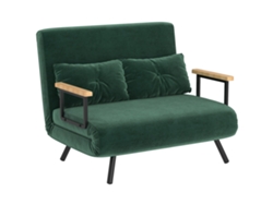 Sofá Cama 4 En 1, 2 Plazas, Plegable, Respaldo Ajustable, 5 Niveles De Firmeza Del Cojín, Verde, 102x73x81cm