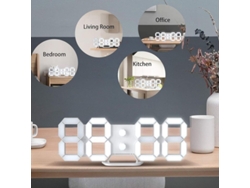 2026-reloj Despertador Digital Led 3d 9.7" Ajustable Brillo Mesa Pared Hotel Oficina Hogar (sin Adaptador)