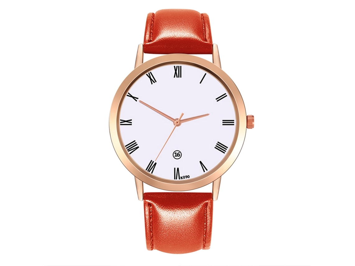Reloj De Pulsera De Cuarzo Informal Para Mujer, De Piel Sintética, Ideal Para Estudiantes (rojo).
