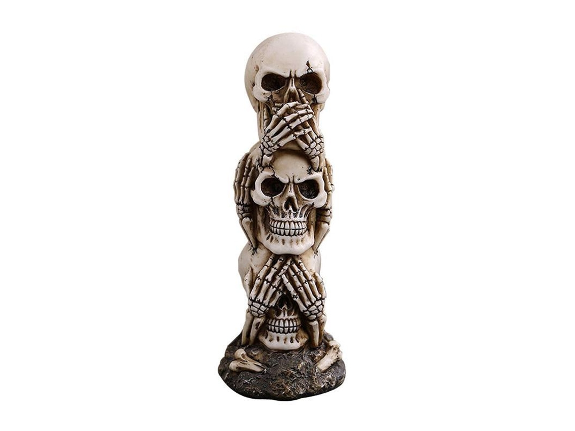 2026-calavera Linjou Para Decoración De Halloween, 7.5 Pulgadas, Resina Sintética, Duradera Y Portátil