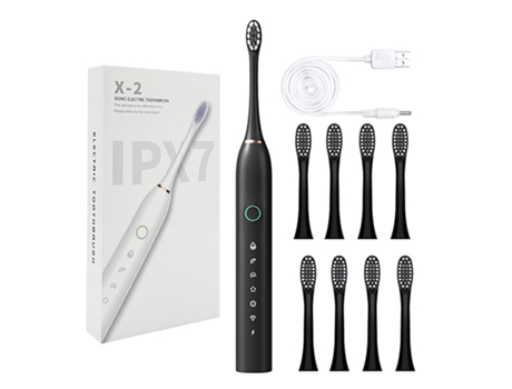 Cepillo de Dientes Eléctrico TRUMSEN X-2 Plus Negro (45000 Rpm - 6 Modos - Recargable)