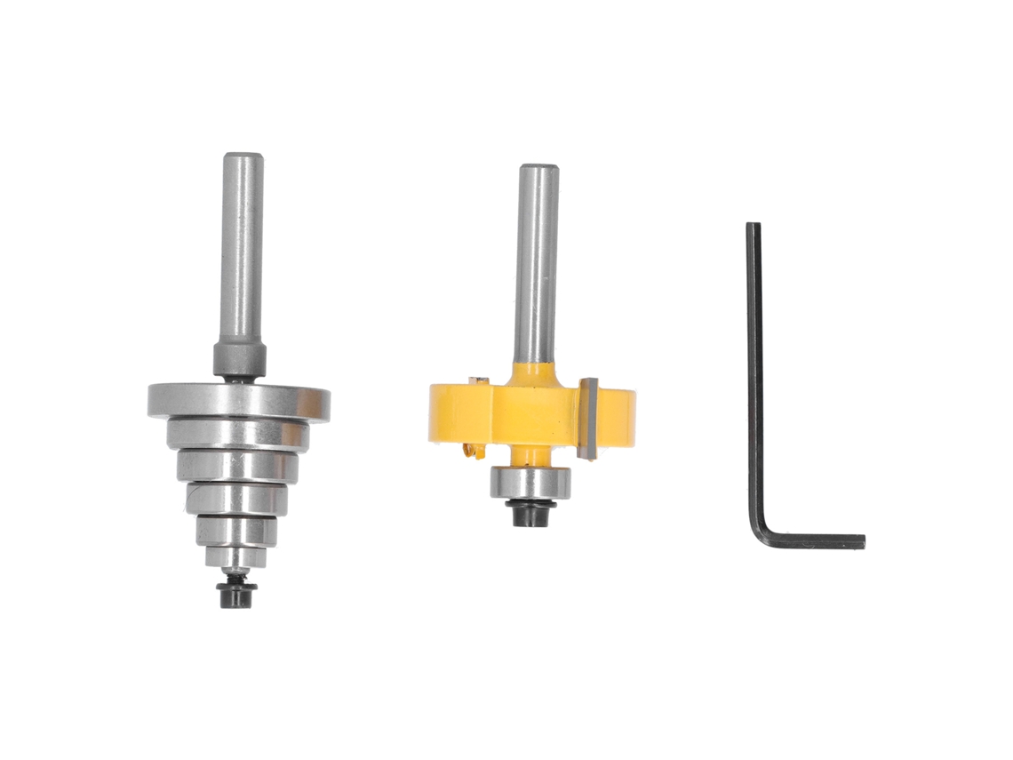 Conjunto De Brocas De Router Con Ranura 1/4in De Mango Y 6 Rodamientos 3/8in 1/2in 5/8in 3/4in 7/8in 1‑1/8in Herramientas De Carpintería