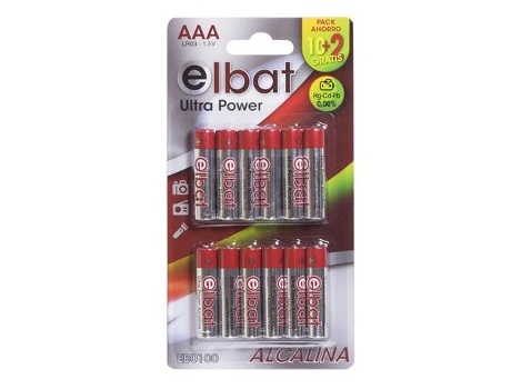 Pack de 12 Pilas Alcalinas Lr03/Aaa ELBAT