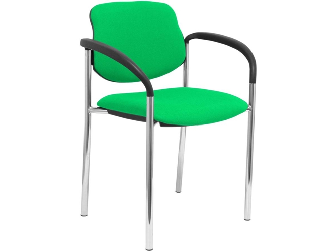 Silla de Confidente PIQUERAS Y CRESPO Villalgordo Verde Claro y Chasis Cromo (Brazos)