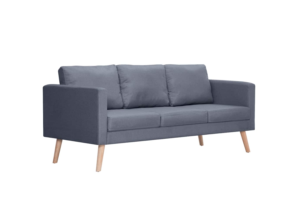 Maison Exclusive - Sofá De 3 Plazas De Tela Gris Oscuro
