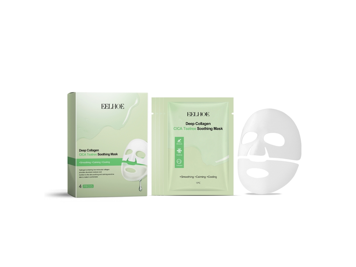 Mascarilla calmante de colágeno y árbol de té en una caja