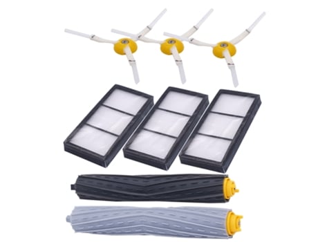 1 Juego de cepillo extractor de recolección de basura, 3 filtros Hepa, 3 cepillos laterales para Robot de barrido Irobot Roomba serie 800 900