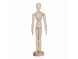 Maniquí artístico articulado con base y cuerpo flexible.