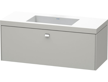 Lavamanos DURAVIT Brioso c-bonded con base mural 120,0x48,0 cm 1 cajón sin rebosadero con banco para grifos sin agujero para grifos