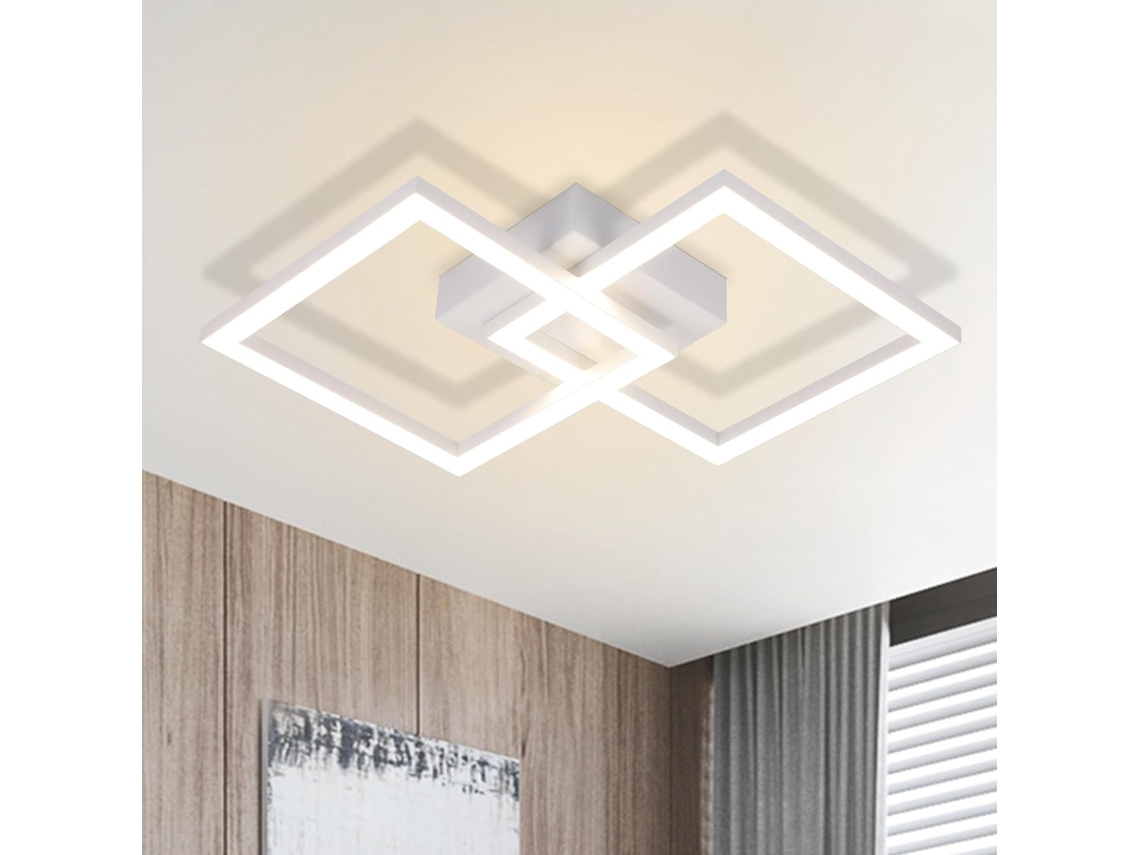 Zmh Lámpara De Techo Led Blanca Moderna De 24 W Para Dormitorio Y Pasillo