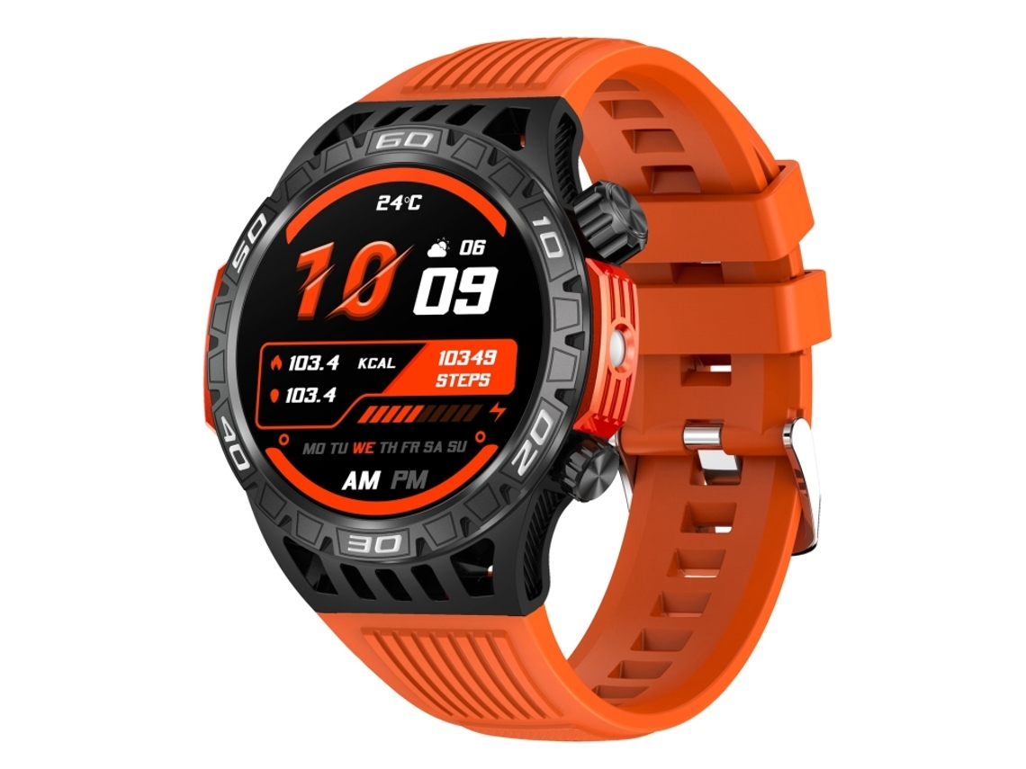 Reloj deportivo con correa de disco de 1,46 pulgadas, compatible con Bluetooth para conversación, sueño y frecuencia cardíaca (naranja)