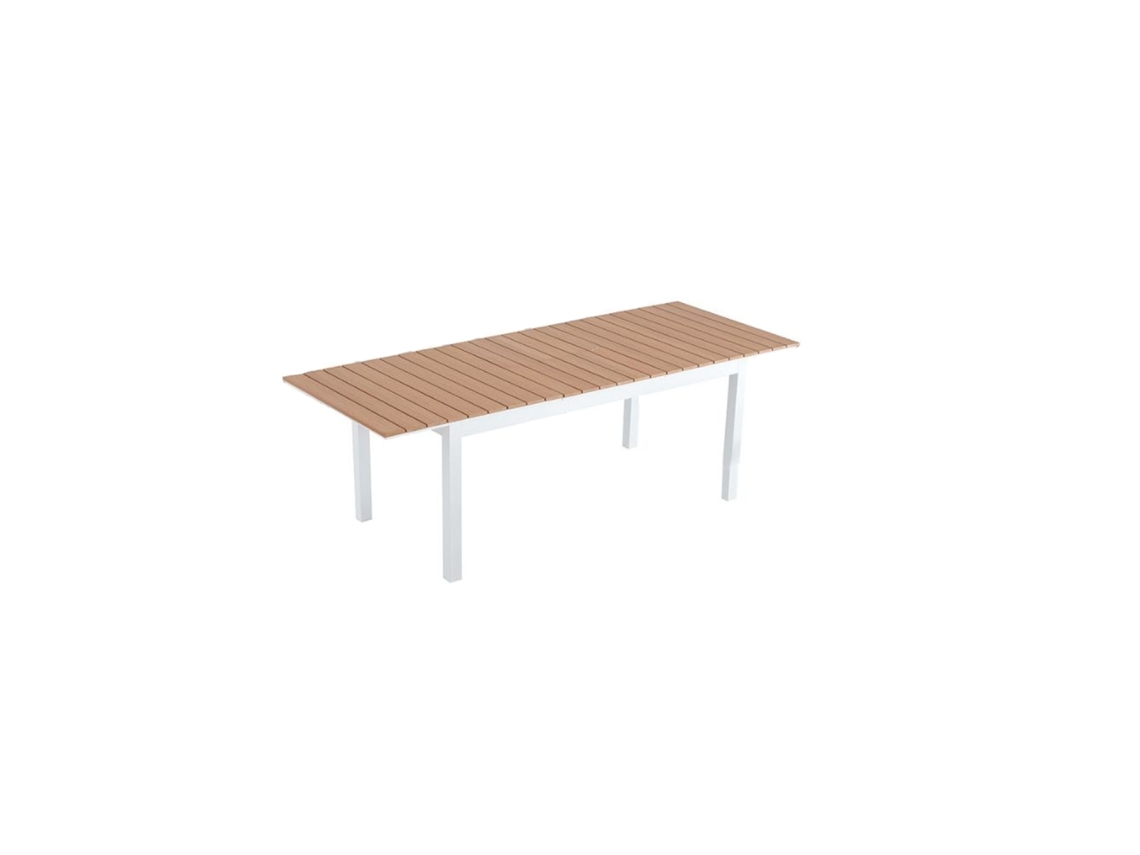 Mesa de jardín extensible de madera de aluminio y madera con 8 plazas Concept U
