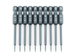 Kit De 10 Puntas Magnéticas Hexagonales De Acero Para Tornillos En Forma De Estrella S2 1/4" 65 Mm Ts3