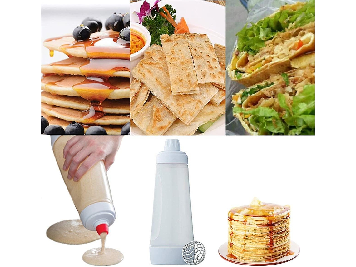 Recipiente para mezclar masa, recipiente para mezclar huevos, con bola mezcladora, dispensador de masa para panqueques y cupcakes Rosewell