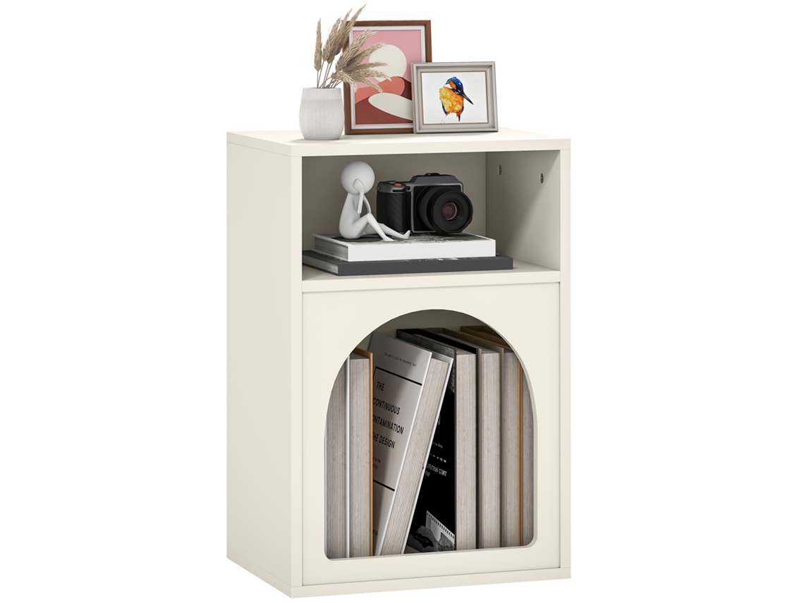 Mesa de Cabeceira Moderna com 2 Gavetas, 45x39,5x49 Cm, Branco ZENCORE SERVICES