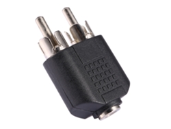 Adaptador Conversor 3.5mm Fêmea Para 2 Rca Macho Estéreo Com Conectores Dourados
