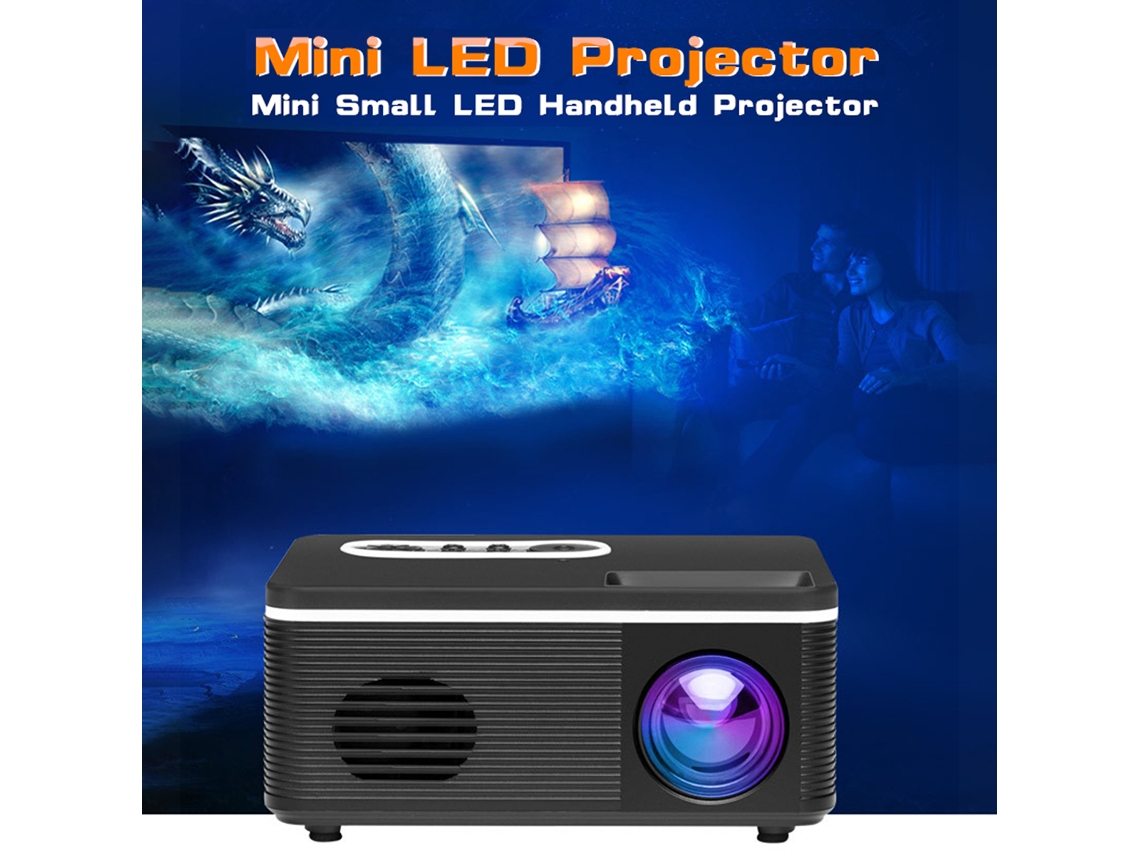 Proyector LED portátil mini Aibecy S361 1080p de 600 lúmenes con altavoz integrado para cine en casa.