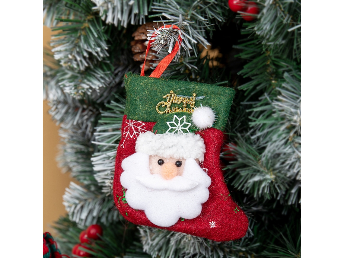 Adornos navideños, bolsas de regalo Yuysan, medias navideñas, Papá Noel
