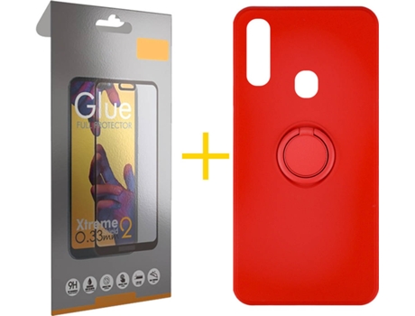 Carcasa + Protector de Pantalla para Samsung Galaxy A20e SKYHE Rojo