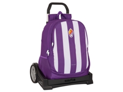 Mochila Escolar con Ruedas REAL VALLADOLID C.F. Morado 32 x 44 x 16 cm