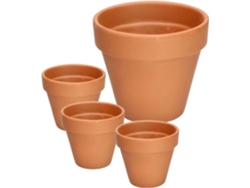 Conjunto De 4 Macetas De Terracota 13 Cm Con Borde Para Interior Y Jardín
