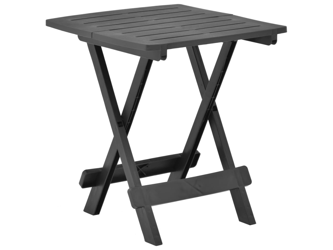 Mesa Plegable De Jardín Plástico Gris Antracita 45x43x50 Cm