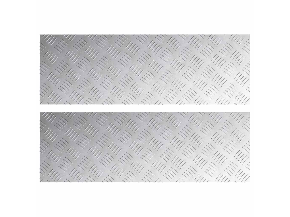 Taburete rectangular 2 piezas Plata 90 x 30 cm Aluminio MAISON EXCLUSIVE
