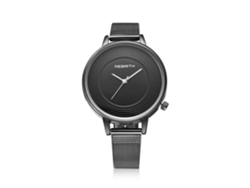 Relogio De Pulseira Analógico De Quartzo Para Pares Rebirth De Dial Redondo Preto
