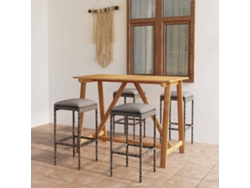 Juego de bar de jardín de 5 piezas con cojines, gris, Dkd Home Decor