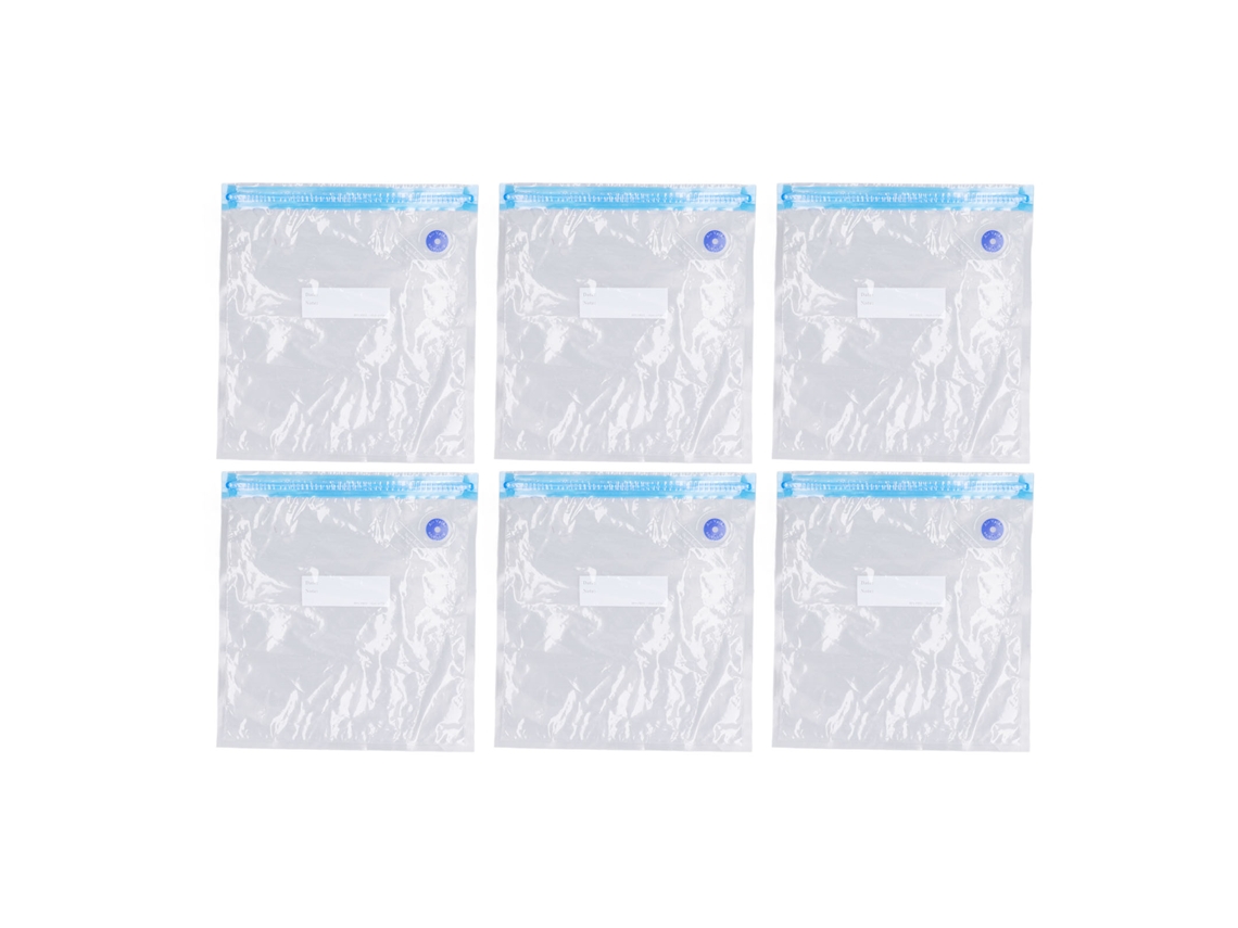 6 Bolsas De Almacenamiento Al Vacío Transparentes Y Reutilizables Para Ropa Y Alimentos, 26x28cm