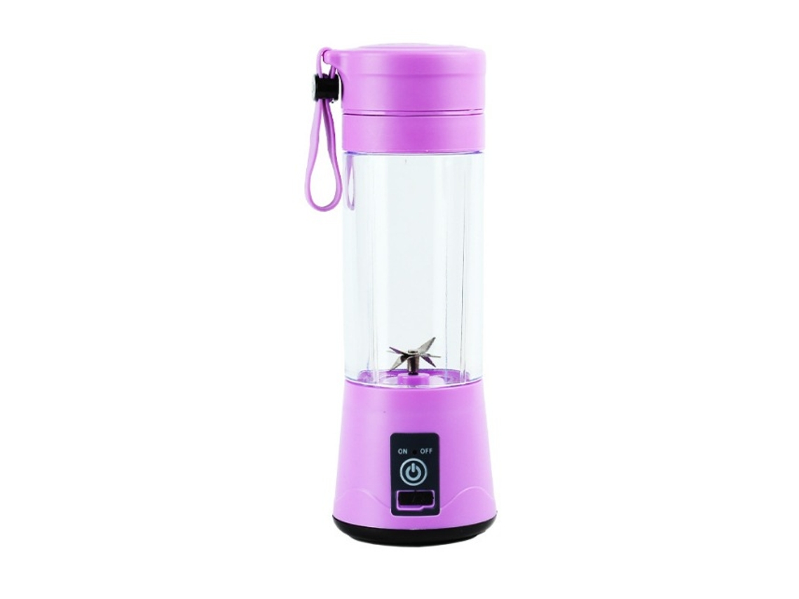 Licuadora portátil recargable Digitallab, para usar en cualquier lugar, diseño de seis cuchillas (morado)