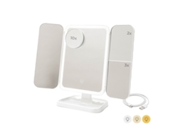 Espejo de maquillaje recargable de triple capa con aumento y luz LED - Miled Innovagoods