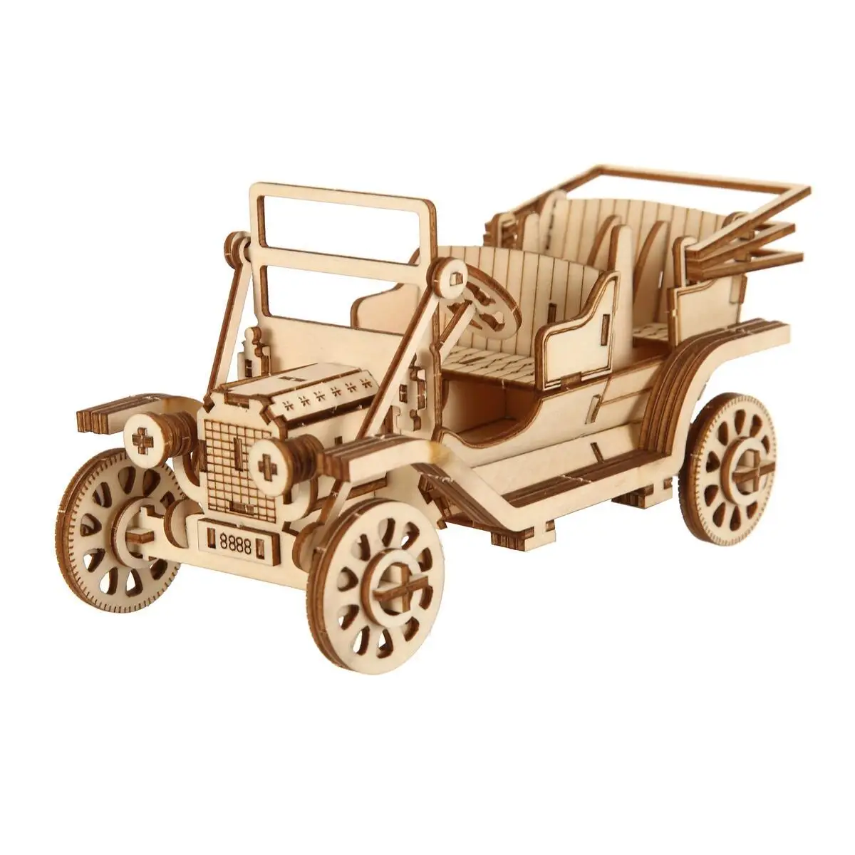 Juego De Rompecabezas De Madera En 3d De Coche Clásico: Un Regalo De Bricolaje Divertido Y Educativo.