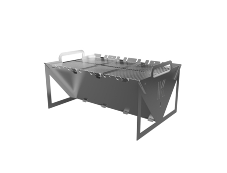 Barbacoa Portátil con Parrilla, Plegable, en Acero 50x25x35 cm KIND K