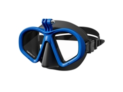 Máscara de buceo Hexinyigjly, compatible con soporte para cámara subacuática, azul.
