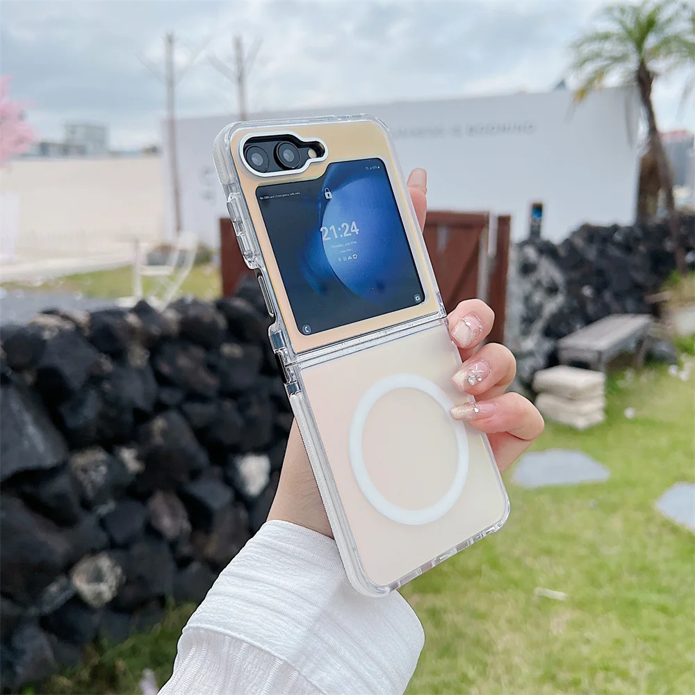 (galaxy Z Flip6, Blanco) Funda Magsafe A Prueba De Golpes Para Samsung, Evita La Decoloración.