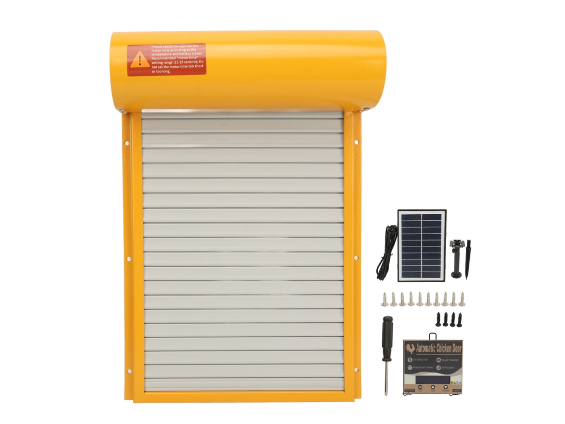 Puerta automática para gallinero, abridor de puerta automático con energía solar y temporizador para seguridad de gallinas.