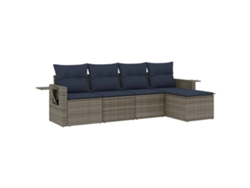Maison Exclusive - Conjunto De Sofá De Jardín De 5 Piezas Con Cojines, Poliratán Gris