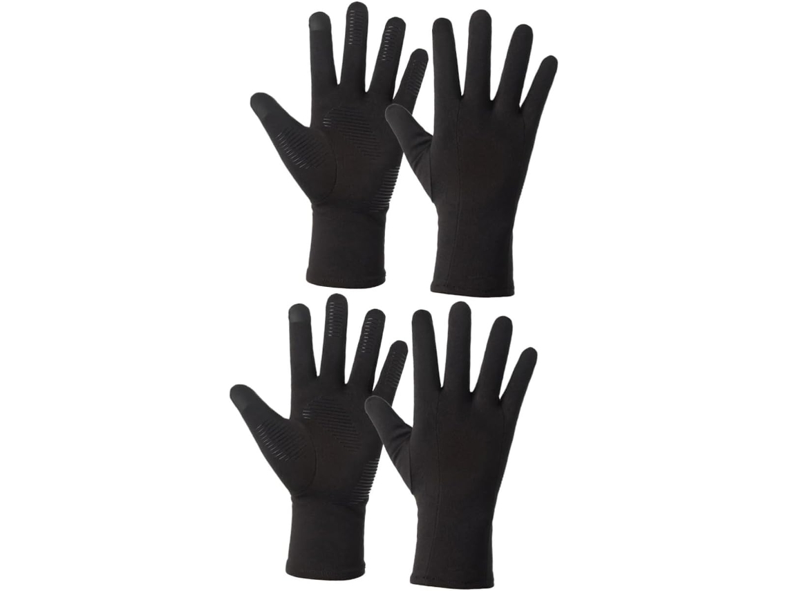 2 Pares De Guantes Para Pantallas Táctiles Para Exteriores, Ideales Para Invierno, Con Dedos Completos.