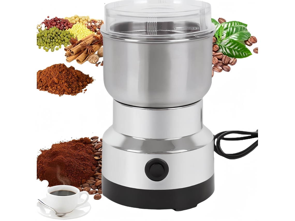 Molinillo Eléctrico De Café, Especias, Granos De Café Y Hierbas. Molinillo Pequeño Y Versátil De Acero Inoxidable.