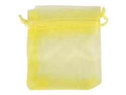 VYLARA Sacos de organza premium para lembrancinhas de casamento e festas, decorativos e elegantes, 7 x 9 cm (amarelo claro)