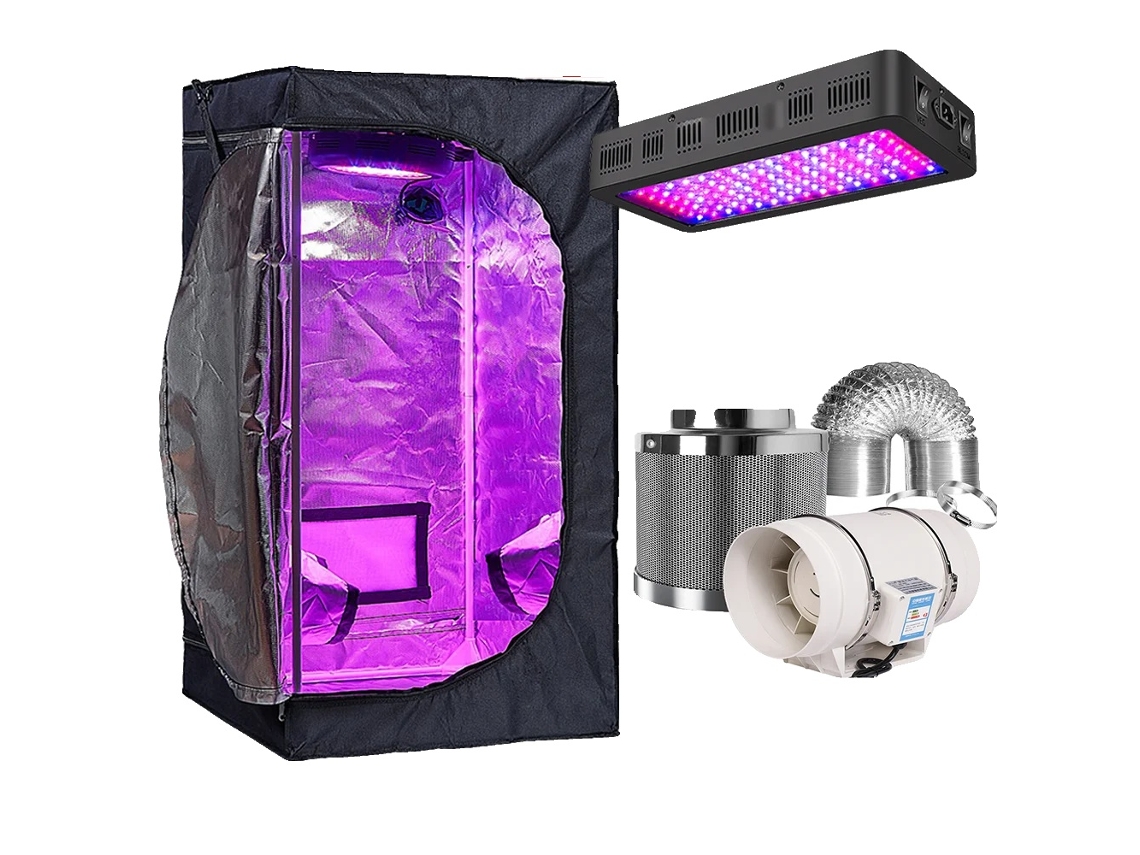 Kit de tienda de cultivo, luz LED de espectro completo, materiales duraderos, paquete B, 80 x 80 x 160 cm