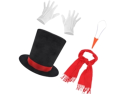 Kit De Fantasia De Boneco De Neve Com Acessórios Para Festa: Chapéu, Cachecol, Nariz E Cenoura