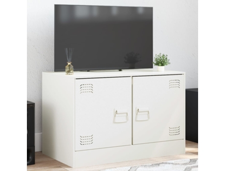 Mueble para TV de acero blanco 67x39x44 cm