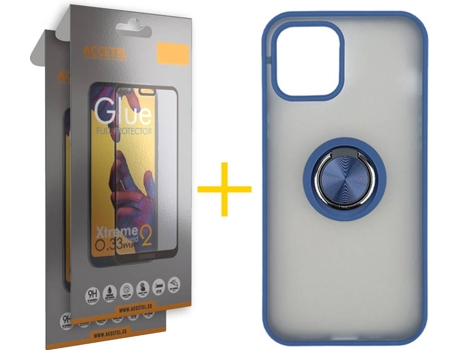 Carcasa + 2 Protectores de Pantalla para iPhone 12 Pro Max ACCETEL Azul