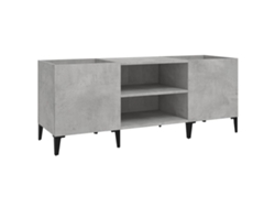 Mueble de discos MAISON EXCLUSIVE en derivados de madera gris cemento (121 x 38 x 48 cm)